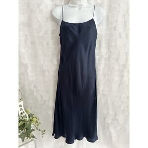 Theory NAVY BLUE Midi Slip Dress Size 4 Spaghetti Straps Minimalist Y2K Party
